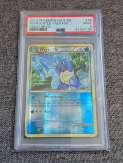 42/95 Wartortle Unleashed Reverse Holo Pokemon Card PSA 9 - Image 1