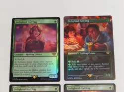 MTG Magic The Gathering 4X Delighted Halfling FOIL Lord of the Rings MINT! - Image 2