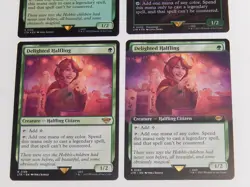 MTG Magic The Gathering 4X Delighted Halfling FOIL Lord of the Rings MINT! - Image 3