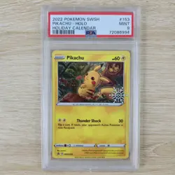 WHOLE SWIRL 🌀💫 PSA 9 Pikachu SWSH153 Advent Calendar Promo Snowflake Pokemon - Image 3