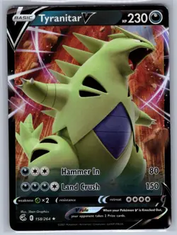 Tyranitar V 158/264 (LP) - SWSH08: Fusion Strike - Ultra Rare - Pokemon TCG - Image 1
