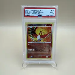2007 Pokemon Diamond & Pearl Secret Wonders Ho-Oh 10/132 Reverse Holo Rare PSA 9 - Image 1