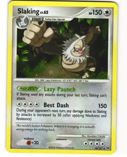 Slaking Holo Pokemon TCG Platinum 16/127 LP - Image 1