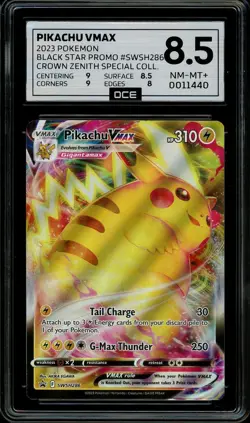Pokemon Slab: Pikachu VMAX - 286 - Crown Zenith - Graded OCE NM/MT 8.5 - Image 1