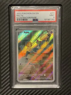 2023 PSA 9 Ralts #211 Illustration Rare Pokemon TCG Scarlet & Violet Base Set - Image 1