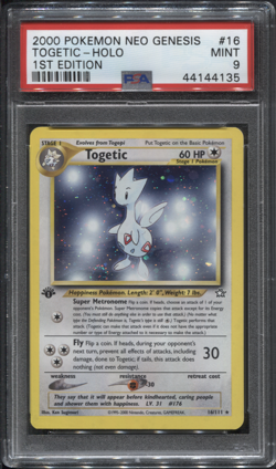PSA 9 1st Edition Neo Genesis Togetic 16/111 Holo Rare Pokemon TCG - Image 1