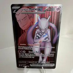 Pokemon Team Rocket's Mewtwo ex 213/182 Destined Rivals Holo Ultra Rare HP 280 - Image 1