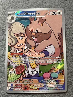 Arven’s Greedent 205/182 Pokemon Card Illustration Rare Destined Rivals NM - Image 1