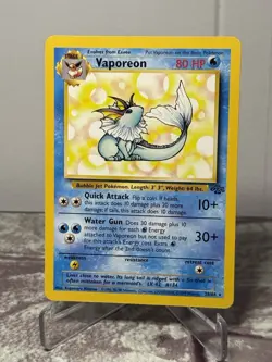 Pokemon Card Vaporeon 28/64 Non-Holo Vintage - NM - Image 1