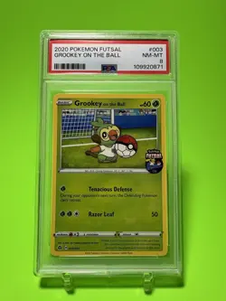 PSA 8 Grookey On The Ball 004/005 Promo Pokemon UK Exclusive Futsal Card - Image 1