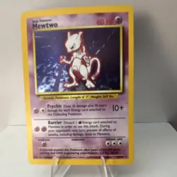 Pokemon Mewtwo Base Set 010/102 60 HP Holo Rare Card English 1999 - Image 1