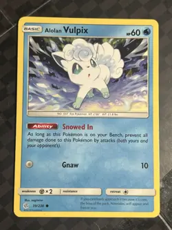Alolan Vulpix 39/236 Common SM - Cosmic Eclipse Pokemon Card NM - Image 1