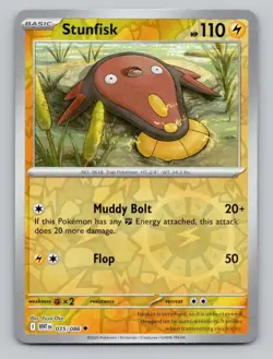 Reverse Holo Stunfisk 035/086 Uncommon White Flare Pokemon - Image 1