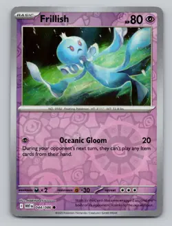 Reverse Holo Frillish 044/086 Common White Flare Pokemon - Image 1