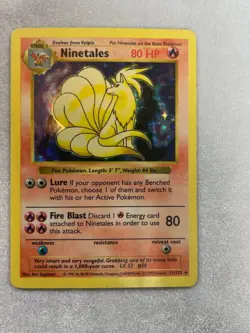 Pokemon TCG Ninetales Base Set 12/102 Holo Shadowless Holo Rare - Image 1