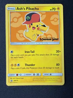 Pokemon TCG: Ash’s Pikachu “I Choose You” Black Star Promo SM110 - Image 1