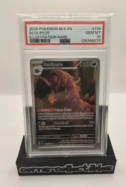 Scolipede 134/086 SV Black Bolt Pokemon Illustration Rare Graded PSA 10 - Image 1