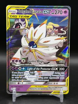 Solgaleo & Lunala GX 75/236 Cosmic Eclipse SM Pokemon English Tag Team NM - Image 1