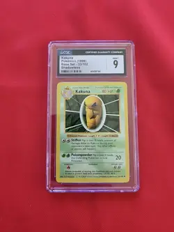 Pokemon: Kakuna #33/102 Shadowless Base Set 1999 Vintage WOTC - CGC 9 MINT - A82 - Image 1