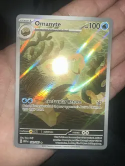 Pokemon - 180/165 Omanyte SV Scarlet & Violet 151 Illustration Rare Holo NM TCG - Image 1