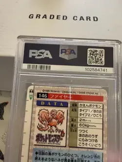 Moltres Pokemon 1996 Prism Carddass Vending Japanese #146 PSA 9 *Scratched Case* - Image 3