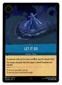Disney Lorcana The First Chapter Let It Go-Action 163/204 Cold Foil Rare - Image 1