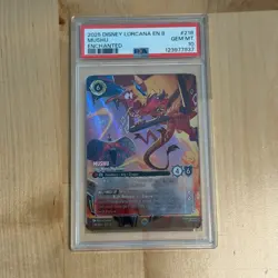 Disney Lorcana Reight of Jafar Mushu Your Worst Nightmare Enchanted PSA 10 - Image 1