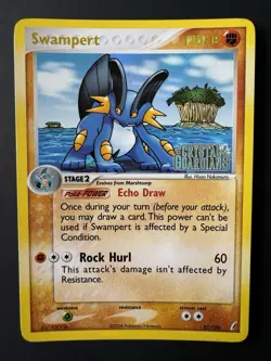 Pokemon Swampert EX Crystal Guardians 27/100 Reverse Holo Rare STAMPED NM 2006 - Image 1
