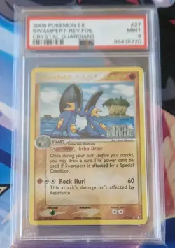 PSA 9 Mint Swampert Reverse Holo 27/100 EX Crystal Guardians Pokemon Card 2006 - Image 1