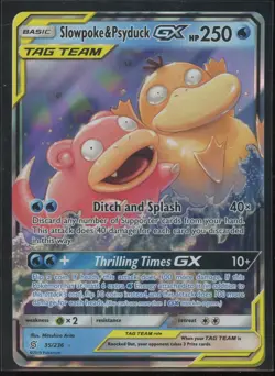 2019 Pokemon Sun & Moon Unified Minds Slowpoke & Psyduck GX Rare Holo #35/236 - Image 1