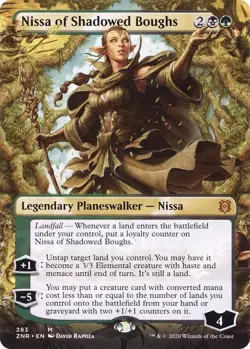 Nissa of Shadowed Boughs (Borderless) NM #283 Zendikar Rising MTG - Image 1