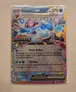 Glaceon ex 026/131 Prismatic Evolutions Stamped NM Pokemon Card Eeveelution - Image 1