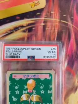 Pokemon Card Topsun Bellsprout Blue Back Bandai 1995 Vintage Japanese PSA 4 - Image 4
