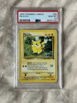 Pokemon Card Pikachu 60/64 1999 Jungle Set PSA Graded 10 Gem Mint - Image 1