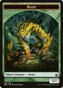 Beast Token 10x - Green - Ejsing Art - BBD Battlebond MTG Magic NM - Image 1