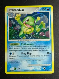 Pokemon TCG Politoed 12/146 D&P Legends Awakened Holo Rare NM - Image 1