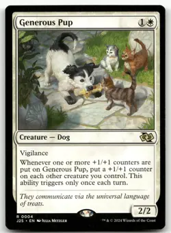 Generous Pup #4 (NM) Foundations Jumpstart J25 Magic MTG - Image 1