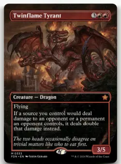 Twinflame Tyrant (Borderless) #333 (NM) Foundations FDN Magic MTG - Image 1