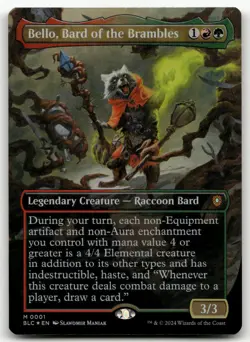Bello, Bard of the Brambles (Borderless) #1 (Foil) NM Bloomburrow BLC Magic MTG - Image 1