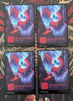 MTG 4 X * FULL ART* The Lost Caverns Of Ixalan MOUNTAIN NM - Image 1