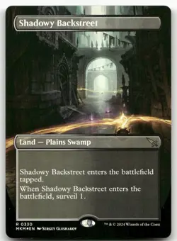 Shadowy Backstreet (Borderless) #330 (Foil) NM Murders Karlov Manor Magic MTG - Image 1