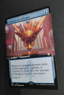 MTG*EXTENDED ART *Streets of New Capenna Commander Rare MASK OF THE SCHEMER NM - Image 1