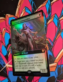 MTG * FOIL EXTENDED ART * Dominaria United Rare LLANOWAR LOAMSPEAKER NM - Image 1