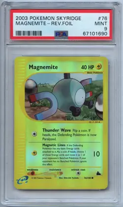Pokemon PSA 9 Mint Magnemite Reverse Holo 76/144 Skyridge - Image 1