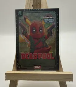 Deadpool (Pikachu) #E1- Green Holo- Heroes & Villains Flash Edition Pokemon - Image 1