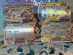 2025 Pokemon Prismatic Evolutions Lot (2) Jolteon & Sylveon Fresh Pulls STAMPED - Image 1