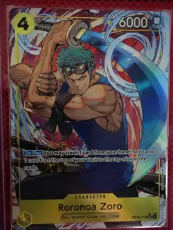 One Piece CCG Roronoa Zoro OP15-113 SR Alt Art Adventure on KAMI's Island - Image 1