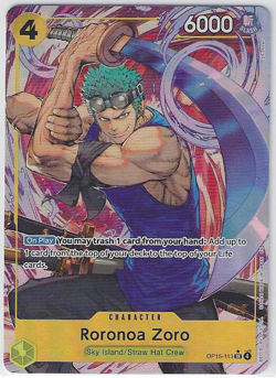 One Piece Adventure On Kami’s Island Roronoa Zoro OP15-113 SR Alt Art English - Image 1