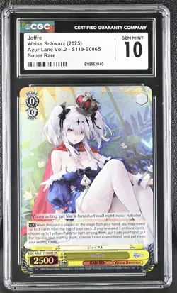 Joffre - Azur Lane Vol. 2 - Weiss AZL/S119-E006S SR - CGC Gem Mint 10 - Image 2