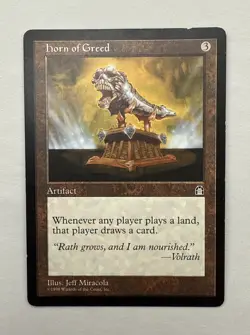 Horn of Greed x1 MTG Stronghold 1x Magic Good Heavy Play - Image 1